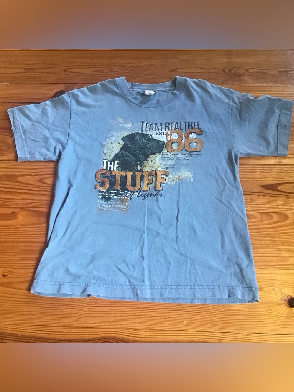 Realtree T-Shirt Black Dog Graphic Tee Team Real Tree